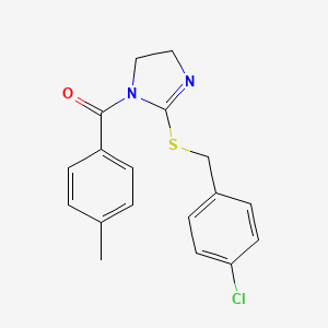 (2-((4-chlorobenzyl)thio)-4,5-dihydro-1H-imidazol-1-yl)(p-tolyl)methanone