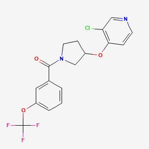molecular formula C17H14ClF3N2O3 B2814801 (3-((3-Chloropyridin-4-yl)oxy)pyrrolidin-1-yl)(3-(trifluoromethoxy)phenyl)methanone CAS No. 2034324-72-4