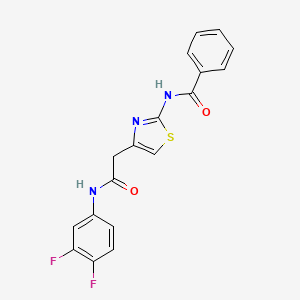 molecular formula C18H13F2N3O2S B2814805 N-(4-(2-((3,4-difluorophenyl)amino)-2-oxoethyl)thiazol-2-yl)benzamide CAS No. 941984-82-3