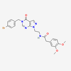molecular formula C24H24BrN5O4 B2814816 N-(2-(5-(4-bromobenzyl)-4-oxo-4,5-dihydro-1H-pyrazolo[3,4-d]pyrimidin-1-yl)ethyl)-2-(3,4-dimethoxyphenyl)acetamide CAS No. 922080-89-5