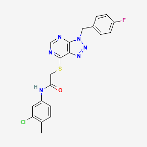 molecular formula C20H16ClFN6OS B2814832 N-(3-氯-4-甲基苯基)-2-((3-(4-氟苄基)-3H-[1,2,3]三唑并[4,5-d]嘧啶-7-基)硫)乙酰胺 CAS No. 863457-74-3
