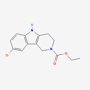 molecular formula C14H15BrN2O2 B2814834 ethyl 8-bromo-1,3,4,5-tetrahydro-2H-pyrido[4,3-b]indole-2-carboxylate CAS No. 63277-57-6