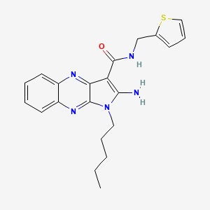 molecular formula C21H23N5OS B2814836 2-amino-1-pentyl-N-(thiophen-2-ylmethyl)-1H-pyrrolo[2,3-b]quinoxaline-3-carboxamide CAS No. 573944-97-5