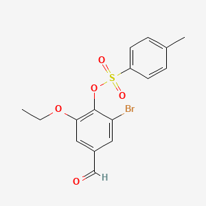 molecular formula C16H15BrO5S B2814843 2-溴-6-乙氧基-4-甲醛基苯基 4-甲基苯磺酸酯 CAS No. 443294-19-7