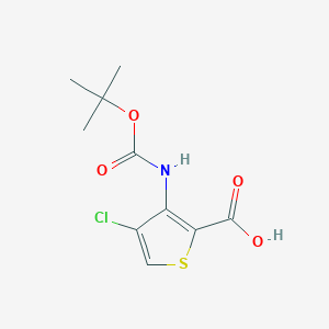 molecular formula C10H12ClNO4S B2814845 4-Chloro-3-[(2-methylpropan-2-yl)oxycarbonylamino]thiophene-2-carboxylic acid CAS No. 2248346-10-1