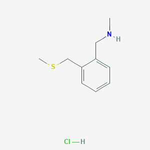 molecular formula C10H16ClNS B2814849 N-甲基-1-[2-(甲硫基甲基)苯基]甲胺;盐酸 CAS No. 2580214-93-1