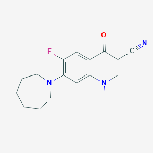 molecular formula C17H18FN3O B2814851 7-(氮杂环庚烷-1-基)-6-氟-1-甲基-4-氧代喹啉-3-碳腈 CAS No. 1359864-60-0