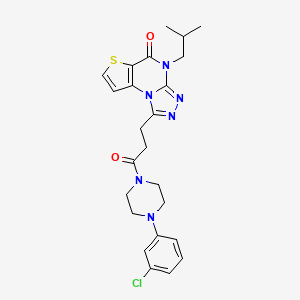 1-(3-(4-(3-chlorophenyl)piperazin-1-yl)-3-oxopropyl)-4-isobutylthieno[2,3-e][1,2,4]triazolo[4,3-a]pyrimidin-5(4H)-one