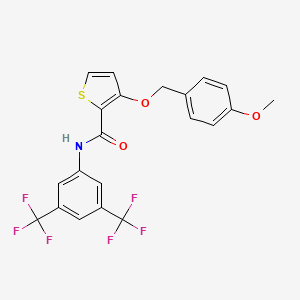 N-[3,5-bis(trifluoromethyl)phenyl]-3-[(4-methoxyphenyl)methoxy]thiophene-2-carboxamide