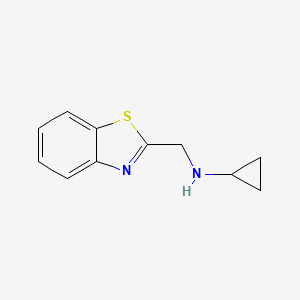 molecular formula C11H12N2S B2814877 N-[(1,3-苯并噻唑-2-基)甲基]环丙胺 CAS No. 1182986-24-8