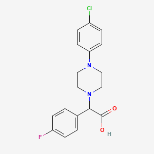 molecular formula C18H18ClFN2O2 B2814878 2-(4-(4-Chlorophenyl)piperazin-1-yl)-2-(4-fluorophenyl)acetic acid CAS No. 1439904-41-2
