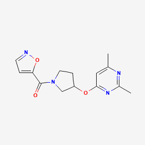 2,4-Dimethyl-6-{[1-(1,2-oxazole-5-carbonyl)pyrrolidin-3-yl]oxy}pyrimidine