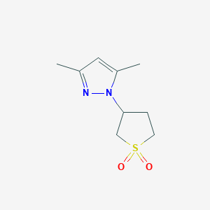 molecular formula C9H14N2O2S B2814880 3-(3,5-dimethyl-1H-pyrazol-1-yl)-1lambda6-thiolane-1,1-dione CAS No. 17115-84-3