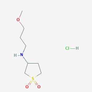 molecular formula C8H18ClNO3S B2814881 3-[(3-Methoxypropyl)amino]-1lambda6-thiolane-1,1-dione hydrochloride CAS No. 483351-52-6