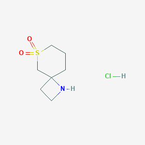 molecular formula C7H14ClNO2S B2814891 6-Thia-1-azaspiro[3.5]nonane 6,6-dioxide hydrochloride CAS No. 2247103-48-4