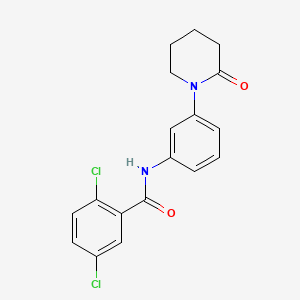 molecular formula C18H16Cl2N2O2 B2814896 2,5-二氯-N-[3-(2-氧代-哌啶-1-基)苯基]苯甲酰胺 CAS No. 941979-04-0