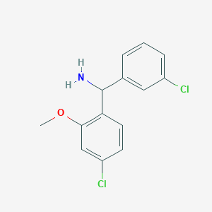 (4-Chloro-2-methoxyphenyl)(3-chlorophenyl)methanamine