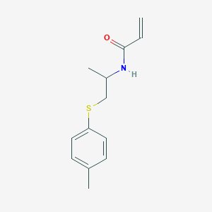 molecular formula C13H17NOS B2814901 N-[1-(4-Methylphenyl)sulfanylpropan-2-yl]prop-2-enamide CAS No. 2305281-95-0