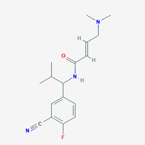 (E)-N-[1-(3-Cyano-4-fluorophenyl)-2-methylpropyl]-4-(dimethylamino)but-2-enamide