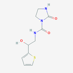 molecular formula C10H13N3O3S B2814912 N-(2-羟基-2-(噻吩-2-基)乙基)-2-氧代咪唑烷-1-甲酰胺 CAS No. 1795420-37-9