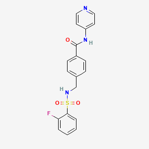 molecular formula C19H16FN3O3S B2814913 4-[[(2-fluorophenyl)sulfonylamino]methyl]-N-pyridin-4-ylbenzamide CAS No. 690647-25-7