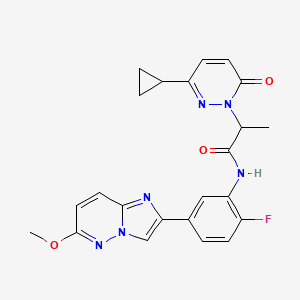 2-(3-cyclopropyl-6-oxopyridazin-1(6H)-yl)-N-(2-fluoro-5-(6-methoxyimidazo[1,2-b]pyridazin-2-yl)phenyl)propanamide
