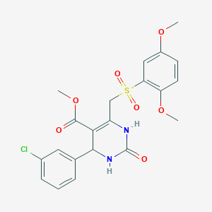 molecular formula C21H21ClN2O7S B2814925 Methyl 4-(3-chlorophenyl)-6-(((2,5-dimethoxyphenyl)sulfonyl)methyl)-2-oxo-1,2,3,4-tetrahydropyrimidine-5-carboxylate CAS No. 899971-06-3