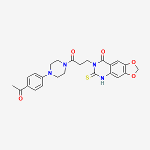 7-[3-[4-(4-acetylphenyl)piperazin-1-yl]-3-oxopropyl]-6-sulfanylidene-5H-[1,3]dioxolo[4,5-g]quinazolin-8-one