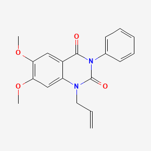 molecular formula C19H18N2O4 B2814929 6,7-dimethoxy-3-phenyl-1-(prop-2-en-1-yl)quinazoline-2,4(1H,3H)-dione CAS No. 903468-92-8