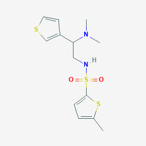 molecular formula C13H18N2O2S3 B2814937 N-(2-(dimethylamino)-2-(thiophen-3-yl)ethyl)-5-methylthiophene-2-sulfonamide CAS No. 946304-17-2