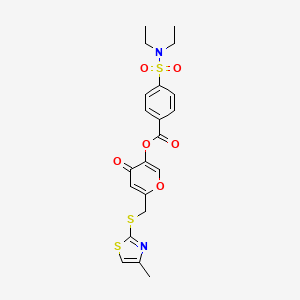 6-(((4-methylthiazol-2-yl)thio)methyl)-4-oxo-4H-pyran-3-yl 4-(N,N-diethylsulfamoyl)benzoate