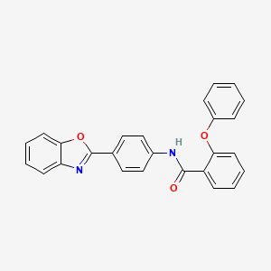 molecular formula C26H18N2O3 B2814942 N-[4-(1,3-benzoxazol-2-yl)phenyl]-2-phenoxybenzamide CAS No. 361173-26-4
