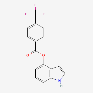 molecular formula C16H10F3NO2 B2814944 1H-indol-4-yl 4-(trifluoromethyl)benzoate CAS No. 239086-28-3