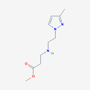 molecular formula C10H17N3O2 B2814948 methyl 3-((2-(3-methyl-1H-pyrazol-1-yl)ethyl)amino)propanoate CAS No. 1140908-38-8
