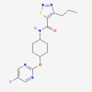 molecular formula C16H20FN5O2S B2814950 4-propyl-N-[(1r,4r)-4-[(5-fluoropyrimidin-2-yl)oxy]cyclohexyl]-1,2,3-thiadiazole-5-carboxamide CAS No. 2034502-44-6