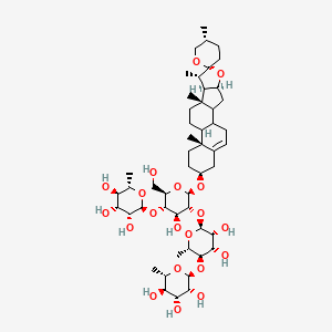 (2S,3R,4R,5R,6S)-2-[(2S,3R,4S,5R,6S)-4,5-dihydroxy-6-[(2R,3R,4S,5S,6R)-4-hydroxy-6-(hydroxymethyl)-2-[(4S,5'R,6R,7S,8R,9S,13R,16S)-5',7,9,13-tetramethylspiro[5-oxapentacyclo[10.8.0.02,9.04,8.013,18]icos-18-ene-6,2'-oxane]-16-yl]oxy-5-[(2S,3R,4R,5R,6S)-3,4,5-trihydroxy-6-methyloxan-2-yl]oxyoxan-3-yl]oxy-2-methyloxan-3-yl]oxy-6-methyloxane-3,4,5-triol