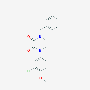 molecular formula C20H19ClN2O3 B2814957 1-(3-Chloro-4-methoxyphenyl)-4-[(2,5-dimethylphenyl)methyl]pyrazine-2,3-dione CAS No. 898438-21-6