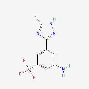 molecular formula C10H9F3N4 B2814958 3-(5-甲基-1H-1,2,4-三唑-3-基)-5-(三氟甲基)苯胺 CAS No. 1305814-96-3