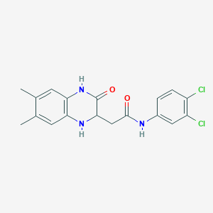 molecular formula C18H17Cl2N3O2 B2814961 N-(3,4-dichlorophenyl)-2-(6,7-dimethyl-3-oxo-1,2,3,4-tetrahydroquinoxalin-2-yl)acetamide CAS No. 1009262-32-1