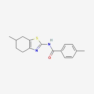 molecular formula C16H18N2OS B2814964 4-methyl-N-(6-methyl-4,5,6,7-tetrahydrobenzo[d]thiazol-2-yl)benzamide CAS No. 313553-51-4