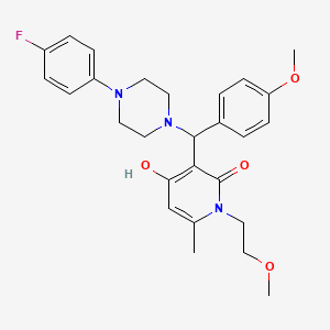 3-((4-(4-fluorophenyl)piperazin-1-yl)(4-methoxyphenyl)methyl)-4-hydroxy-1-(2-methoxyethyl)-6-methylpyridin-2(1H)-one