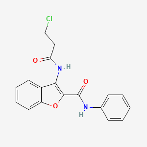 molecular formula C18H15ClN2O3 B2814966 3-(3-chloropropanamido)-N-phenylbenzofuran-2-carboxamide CAS No. 887884-78-8