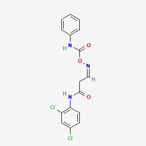 molecular formula C16H13Cl2N3O3 B2814971 3-{[(anilinocarbonyl)oxy]imino}-N-(2,4-dichlorophenyl)propanamide CAS No. 477851-55-1