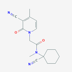 molecular formula C17H20N4O2 B2814973 2-(3-cyano-4-methyl-2-oxo-1,2-dihydropyridin-1-yl)-N-(1-cyanocyclohexyl)-N-methylacetamide CAS No. 1787977-14-3