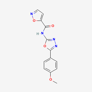 molecular formula C13H10N4O4 B2814975 N-(5-(4-甲氧基苯基)-1,3,4-噁二唑-2-基)异噁唑-5-羧酰胺 CAS No. 919752-09-3