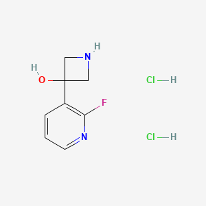 molecular formula C8H11Cl2FN2O B2814981 3-(2-Fluoropyridin-3-yl)azetidin-3-ol;dihydrochloride CAS No. 2344685-98-7