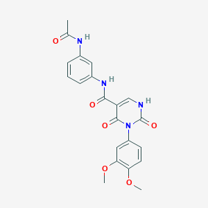 molecular formula C21H20N4O6 B2814984 N-(3-acetamidophenyl)-3-(3,4-dimethoxyphenyl)-2,4-dioxo-1,2,3,4-tetrahydropyrimidine-5-carboxamide CAS No. 896679-77-9