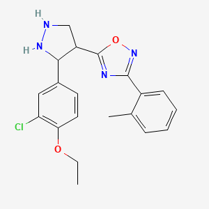 molecular formula C20H17ClN4O2 B2814993 5-[3-(3-chloro-4-ethoxyphenyl)-1H-pyrazol-4-yl]-3-(2-methylphenyl)-1,2,4-oxadiazole CAS No. 2034497-97-5