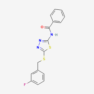 molecular formula C16H12FN3OS2 B2814998 N-(5-((3-氟苯甲基)硫)-1,3,4-噻二唑-2-基)苯甲酰胺 CAS No. 392303-34-3