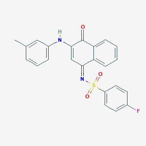 molecular formula C23H17FN2O3S B281500 4-fluoro-N-(4-oxo-3-(3-toluidino)-1(4H)-naphthalenylidene)benzenesulfonamide 